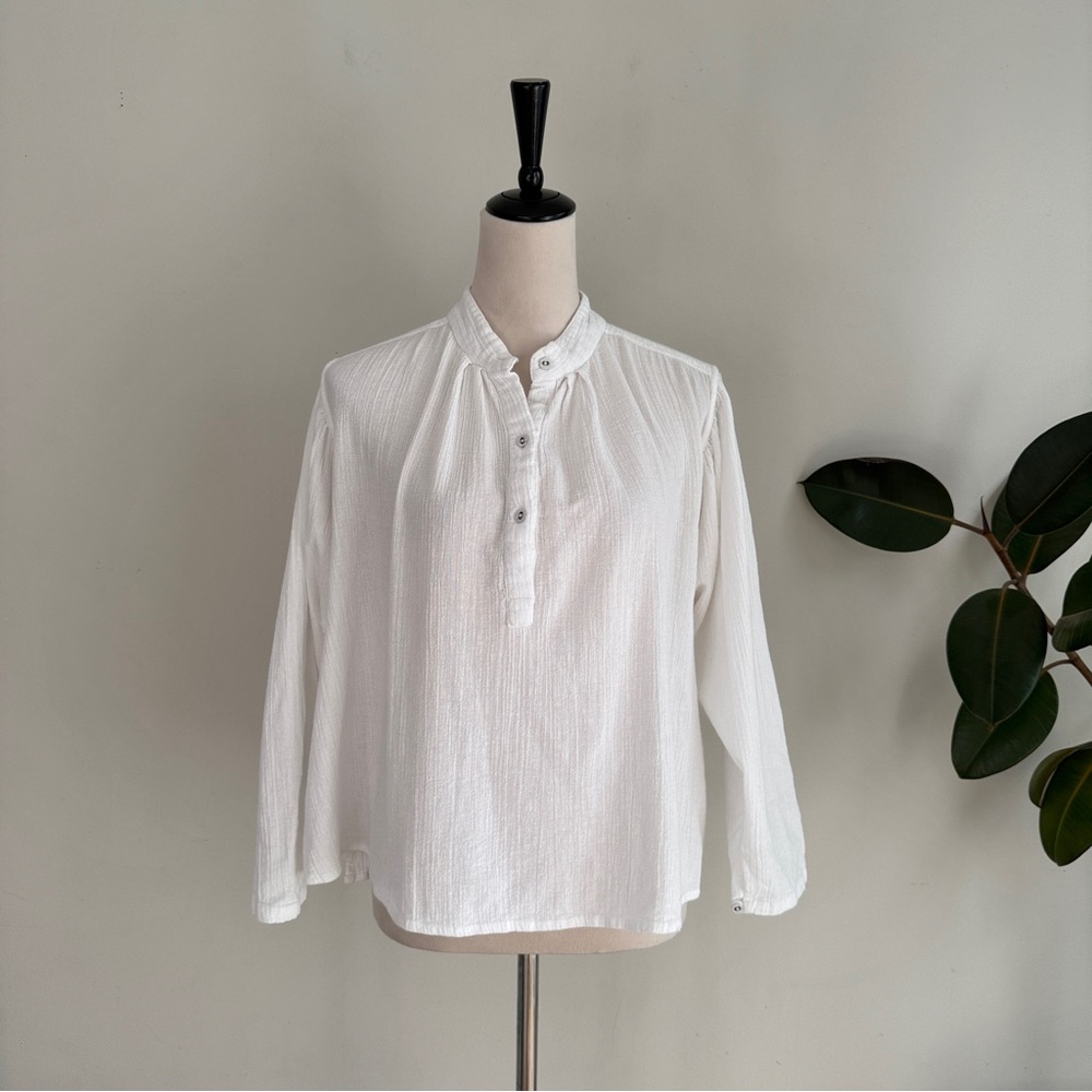 Suzie Kondi Dolman Sleeve Gauze Popover Blouse M